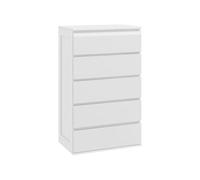 Commode - HOMCOM - 5 tiroirs meuble de rangement épuré style moderne chambre salon mobilier - bois - 60x39x100cm - blanc
