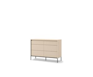 Commode 6 tiroirs 130 cm Beige - STELLA