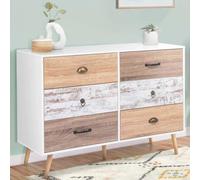 IDMarket - Commode 6 tiroirs Bahia 115 cm scandinave