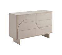 Commode DELORINA 6 tiroirs MDF et Panneau de particule L 120 x H 81.3 x P 40 cm Beige