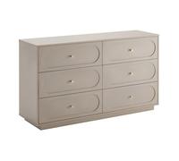 Commode VALONIRO 6 tiroirs - Beige et doré - MDF - 140x80x40cm