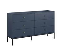 Commode 6 tiroirs - Bleu - BOGDAN