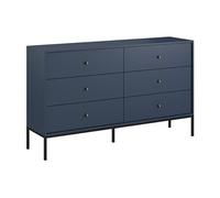 Commode 6 tiroirs - Bleu - BOGDAN