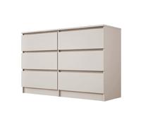 Commode 6 tiroirs, cachemire, 120 x 39 x 79 cm
