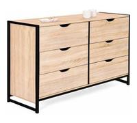IDMarket Commode Detroit XXL 6 tiroirs 140 cm design industriel