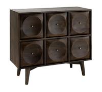 Commode 6 Tiroirs en Bois Circle 99cm Marron Foncé