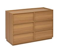 Commode 6 tiroirs avec poignées invisibles effet bois - 5five