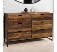 Commode 6 tiroirs hawkins xxl 140 cm design industriel