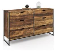 Commode 6 tiroirs HAWKINS XXL 140 cm design industriel Bois G