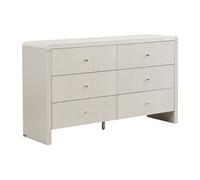 Commode 6 tiroirs - MDF - Beige et dorï¿½ - MIRENALO