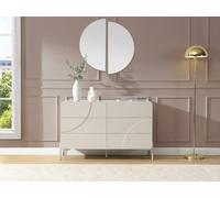 Commode 6 tiroirs - MDF - Beige - ZELINARO
