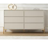 PASCAL MORABITO Vente-Unique - Commode 6 tiroirs - MDF et métal - Beige et doré - KORASA