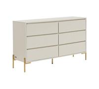 PASCAL MORABITO Vente-Unique - Commode 6 tiroirs - MDF et métal - Beige et doré - KORASA