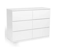 IDMarket - Commode 6 tiroirs TOMI 110 cm Bois Blanc