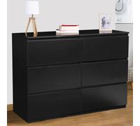 Commode 6 tiroirs TOMI bois noir