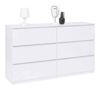 IDMarket - Commode 6 tiroirs TOMI XXL 140 cm Bois Blanc