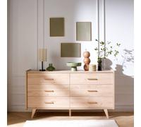 Commode 6 Tiroirs Xxl Décor Bois Chêne Suave - Arty Marron TU