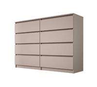 Commode 8 tiroirs, caramel, 139 x 39 x 101 cm