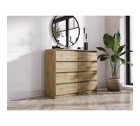 Commode 8 Tiroirs : Chêne Wotan, 120 x 101 x 39 cm