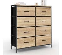 IDMARKET Commode 8 tiroirs en tissu UTAH 80 cm meuble de rangement design industriel