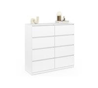 IDMarket Commode TOMI 8 tiroirs 110 cm bois blanc