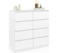 IDMarket Commode TOMI 8 tiroirs 110 cm bois blanc