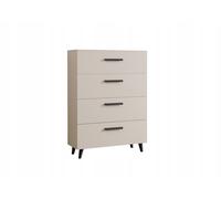 Commode 80 Fiord à tiroirs, style scandinave, cachemire noir, sur pieds