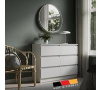 Commode 95cm de large avec 6 tiroirs Commode blanche en bois Commode avec tiroirs Sideboard Highboard Buffet Chambre à coucher Salon Entrée Bureau Organisateur Largeur 95 cm Hauteur 78 cm