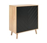 Commode à 2 portes effet bois clair et noir BRISTOW