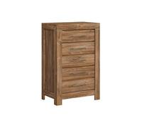 Commode à 5 tiroirs meuble de rangement, coloris Chêne stirling - Longueur 70 x Profondeur 45 x Hauteur 110 cm - -