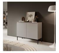 Commode à deux portes - BEMMI - 100 cm - couleur gris-beige