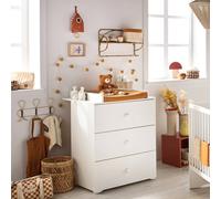 Commode À Langer 3 Tiroirs - Basic Blanc TU
