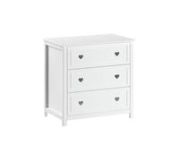 Vipack Commode à langer Amori 3 tiroirs 90×57×89 cm laquée Blanc