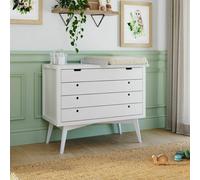 Commode À Langer 4 Tiroirs Bois Massif Marley Blanc TU