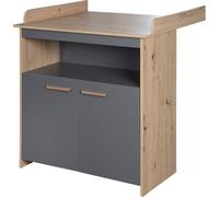 Commode À Langer 2 Portes 1 Niche Anna Anthracite - Chêne Kent TU
