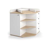 Commode à langer Vicco Aria Blanc 85x90cm avec étagères et tiroirs, Model 59339