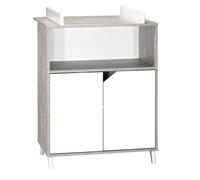 Commode à langer - Babyprice - Scandi gris - 2 portes - 1 niche - En bois