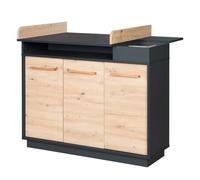 Commode à langer Bébé ROBA Lenn - Fermeture Douce - Anthracite / Décor bois