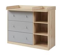 Commode à langer « Beldinupp » avec matelas à langer amovible 93 x 110 x 55 cm aspect chêne / gris