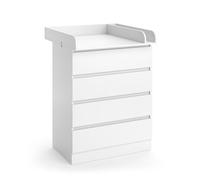 Commode à langer Vitalispa Emmi Blanc 80x111.6cm avec 4 tiroirs, Model 59806