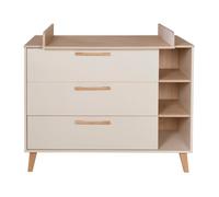 Commode À Langer Évolutive 3 Tiroirs 3 Niches Jil Cashmere / Décor Châtaignier Beige