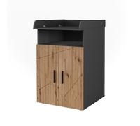 Commode à langer Vicco Irma Anthracite/Chêne de force doré 60x97cm avec plan à langer, Model 54784