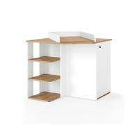 Commode à langer Kristian, 85x77.3cm avec table à langer, Blanc/Chêne de force doré, Vicco 57889