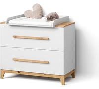 Commode à langer Livinity Mailo Blanc/Artisan avec 2 tiroirs, Model 59774