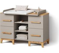 Commode à langer Livinity Mailo Cachemire/Artisan XL avec 4 tiroirs, Model 59773