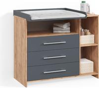 Commode à langer Livinity Torino Anthracite/Sonoma avec tiroirs, Model 58779