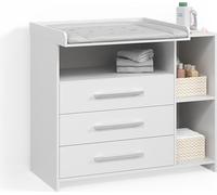 Commode à langer Livinity Torino Blanc avec tiroirs, Model 58724