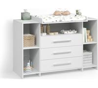 Commode à langer Livinity Torino Blanc XL avec tiroirs, Model 58926