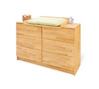 Pinolino Commode à langer Natura extra-large hêtre huilé dispositif à langer amovible 85x75x94 cm