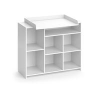 Commode à langer Vicco Oskar Blanc 113x100cm avec étagères ouvertes, Model 37275